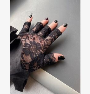 Black Lace Gloves - new/with tags - great accessory - will fit any outfit
