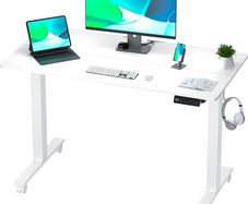 NEW SALE | Height Adjustable Electric Standing Desk - 100x60 cm Stand Up Table Desk Thick Splice Board, Smart Control Panel 3 Memory Heights, Anti-Collision System, Sit Stand Desk for Home Office