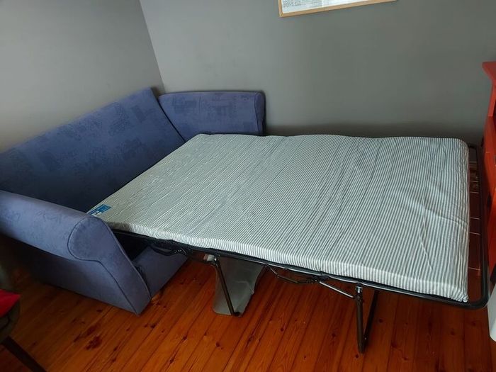 Blue Sofa Bed new seat cushions