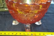 1920s Marigold Carnival Glass Bowl a Thistle and Thorn design, possibly manufactured by Sowerby Glass in the 1920s, no chips or cracks,