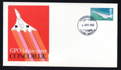 1969 Great Britain Cover to commemorate Concorde First Flight on 9 April 1969 from Filton Bristol cancel