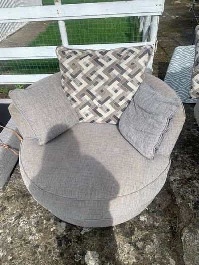 Corner Sofa with pouffe & swivel chair