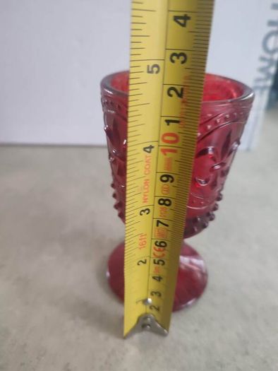 Rare find Red Flue-di-Lis Votive Goblet