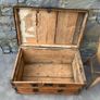 Late Victorian Antique Metal Bound Wooden Chest. Image 9