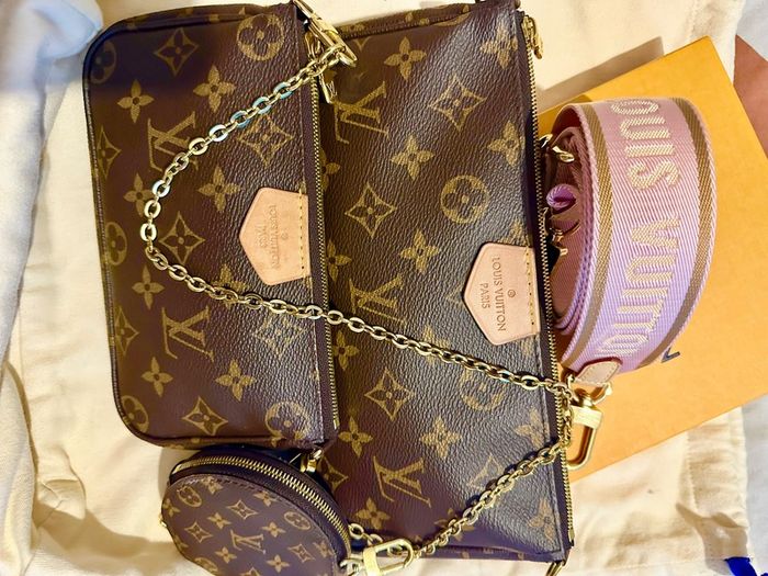 Genuine Louis Vuitton Inscribed Jacquard bag strap