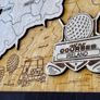 Handmade Ireland Golf Course Tracker Map - 3D Layered Wood Image 3