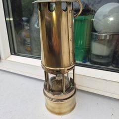 old  large  brass  miners lamp