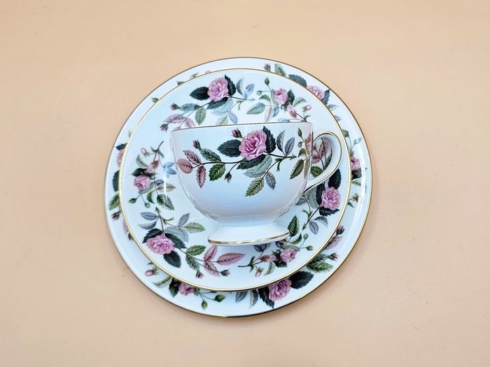 Collectible Wedgwood Bone China, Hathaway Rose trio