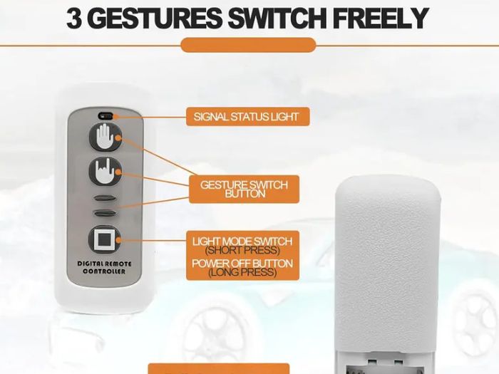 Hand Gesture LED Finger Light for Car