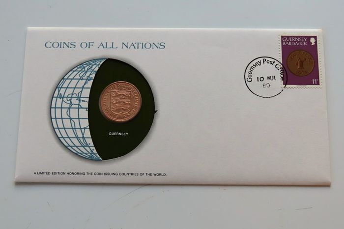 Guernsey 1979 Vintage Coin Stamp cover BUNC Sark Windmill
