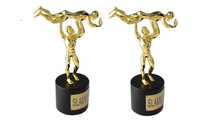 TWO Official WWE Slammy Award Replica Statues (Brand New Factory Sealed)