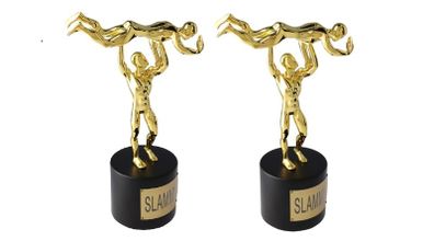 TWO Official WWE Slammy Award Replica Statues (Brand New Factory Sealed)