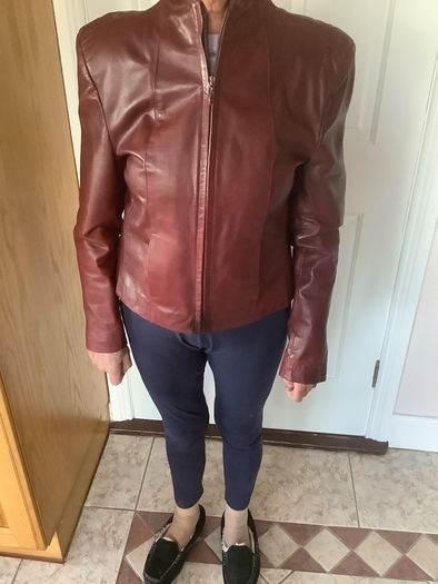 Handmade leather jacket woman size 10