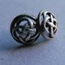 Vintage Triquetra Celtic Sterling Silver 925 Stud Earrings 1,61g Image 4