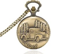 Vintage Style Pickup Truck Pocket Watch