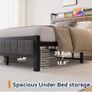3ft Upholstered Bed Frame with Charging Station/USB Ports and LED Lights Image 2