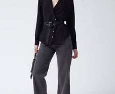 Coosy Spanish brand Eloy black shirt blouse