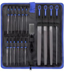 Wood Rasp File Set, Preciva 16-in-1 Wood Rasp File Set with 4 x 200mm Flat, Half-Round, Round, Triangle File & 12 x Needle File Set, Engineer File Set for Wood, Metal, Leather (FREE POSTAGE)