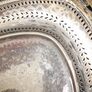Beautiful Old Oval Shaped Silver Plated Pierced Serving Tray with Handle, Postage Available or Collection on all my items Image 3