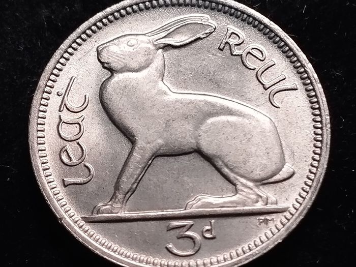 Ireland - 1967 - 3 Pence - Hare - KM.12a - UNC - [706]