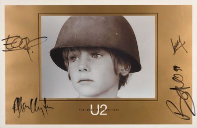 U2 fully signed promotional poster Adam Bono Edge Larry