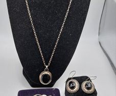 Black onyx sterling silver set