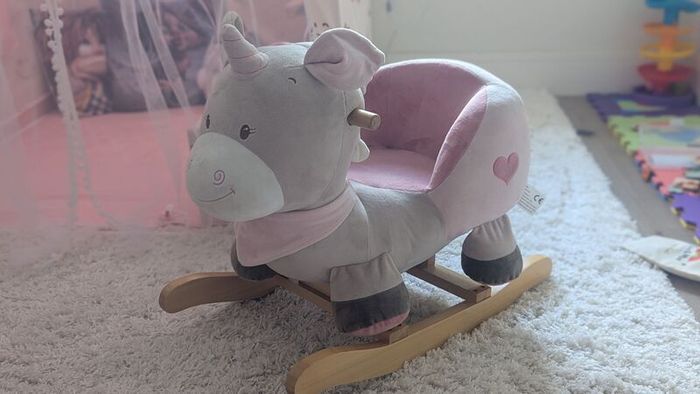 Plush Wooden Unicorn Rocking Horse / Baby Rocker Seat