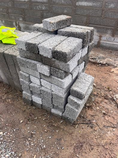 4" concrete blocks x 96 + 80 stock bricks