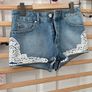 shorts miss selfridge size 10 denim shorts with lace detail button opening Image 5