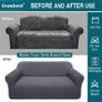 High Stretch Sofa Covers Universal Super Soft Loveseat Couch Jacquard Covers for Dogs Non Slip Furniture Protector Machine Washable (2 Seater, Gray) Image 7