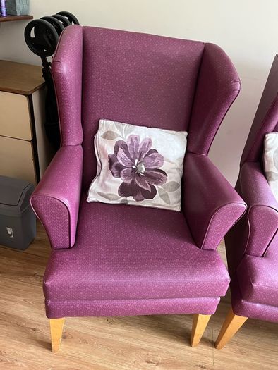 2 seater leather suite with armchair