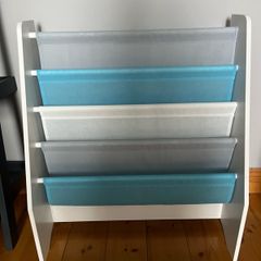 Kids Wooden and Fabric Sling Bookcase Woodland Night Sky Theme