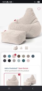 2 bean bags with footstool