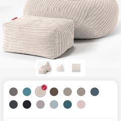 2 bean bags with footstool