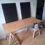 solid birch wooden desk with peg board Image 2