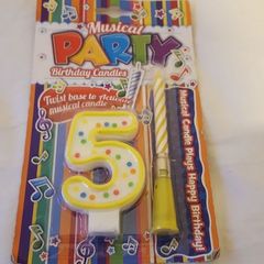 5th Birthday Party Musical Candle