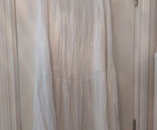 Stadavarius white cotton lined bo-ho maxi skirt size L ( 10-14 )