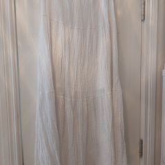 Stadavarius white cotton lined bo-ho maxi skirt size L ( 10-14 )