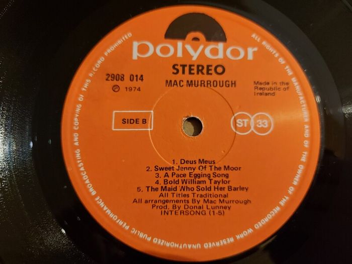 Mac Murrough - Macmurrough & Carrig River - Irish Pressings -Vinyl Records - Extremely Rare