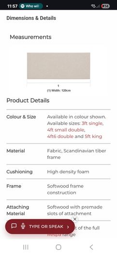 Respa small double 4ft divan bed in cream - perfect condition