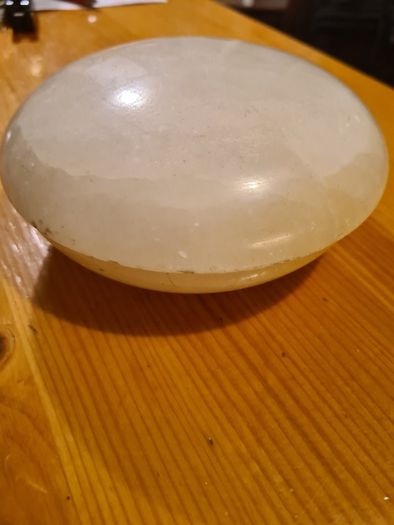 White Onyx Circular Trinket Box.