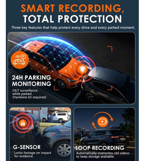 iZEEKER iD340 4-Channel Dash Cam, 4K