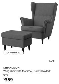 IKEA armchair STRANDMON with stool