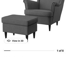 IKEA armchair STRANDMON with stool