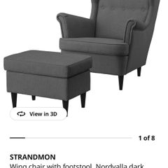 IKEA armchair STRANDMON with stool