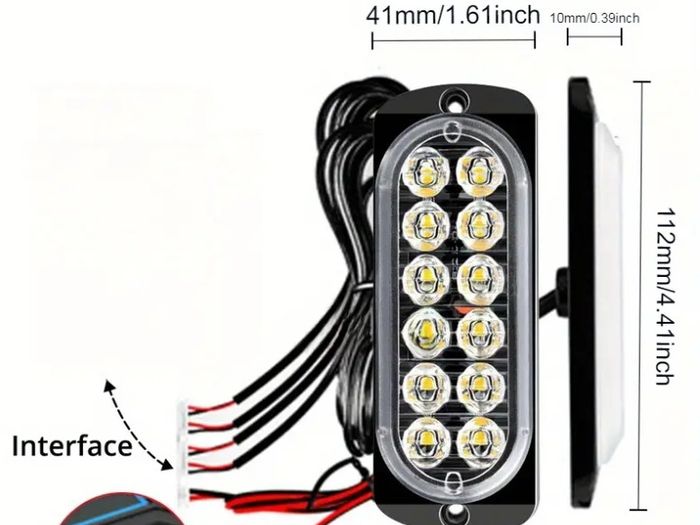 4 X 12 LED Bar Lights 12-24V Van Truck Tractor Car Grille Lamps