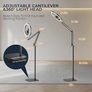 12 Overhead Ring Light with Tripod Stand, Tripod for Phone with Light Adjustable 72" Height Floor & 360 Lighting, Ringlight Tripod Stand Phone Mount for Photo iPhone Content Creation TikTok YouTube Image 3