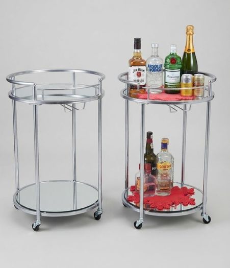 QUICK SALE: 2-for-1 Modern Round Serving / Bar Cart Deal (1 Assembled + 1 Brand New in Box) | Collection D13