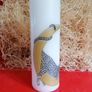 Decorative  brand new white candle with sleeping leopard Image 2