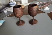 Pair of handcarved goblets